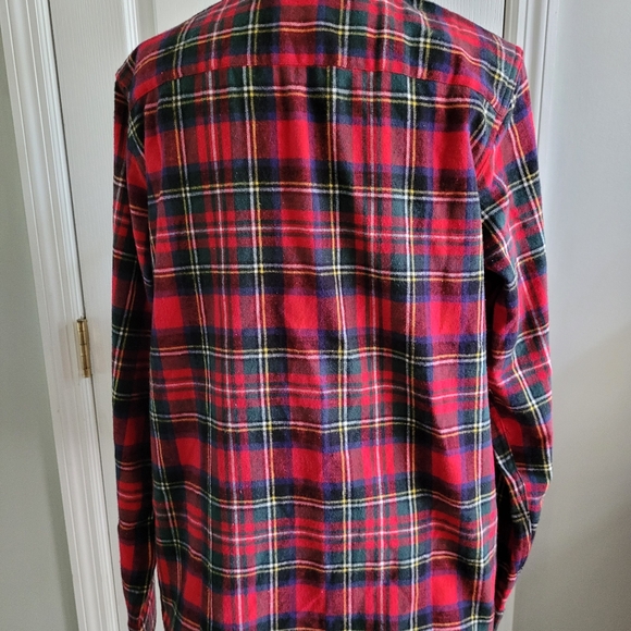LL Bean Women's Flannel Red Plaid, SZ M, Relaxed Fit - Picture 3 of 10